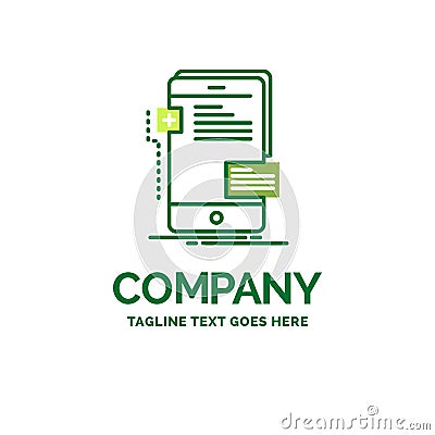 frontend, interface, mobile, phone, developer Flat Business Logo Vector Illustration