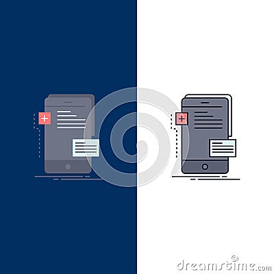 frontend, interface, mobile, phone, developer Flat Color Icon Vector Vector Illustration