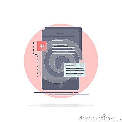 frontend, interface, mobile, phone, developer Flat Color Icon Vector Vector Illustration