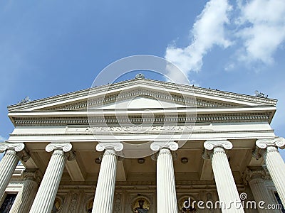 Fronton and columns Stock Photo