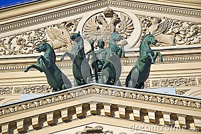 Fronton of the Moscow Big Theatre Stock Photo