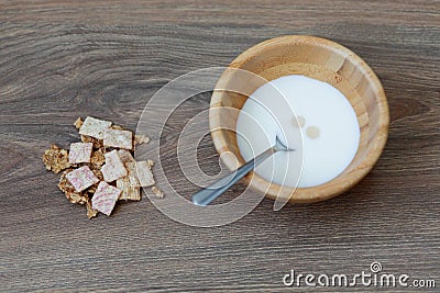 Froot loops forming a smiley face. Stock Photo