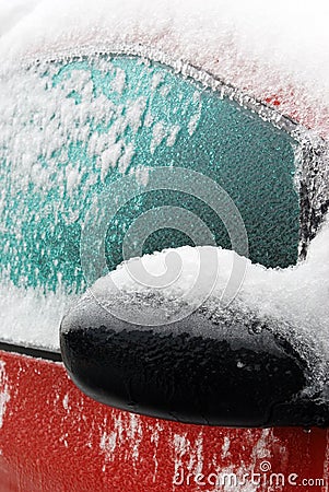 Frost-bound car winter Stock Photo