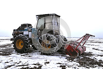 Frost covered 9030 Versatile tractor Editorial Stock Photo
