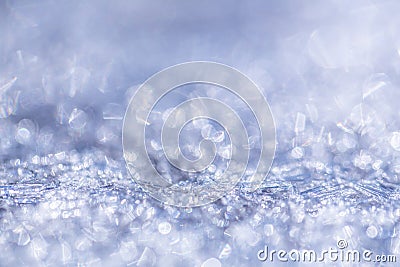 Frost crystal border on ice Stock Photo