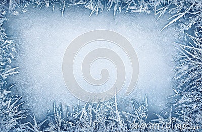 Frost crystal border Stock Photo