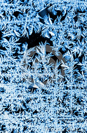 Frost draws on the glass of the car Stock Photo