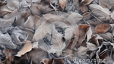 Frost Leaves: Layered Mesh Of Light Bronze And Gray Stock Photo