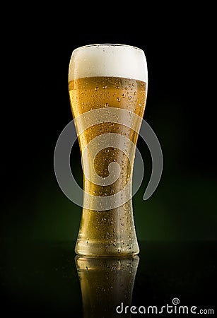 Frosted beer glass full Stock Photo