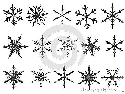 Frosted Snowflake Elements 1 Vector Illustration