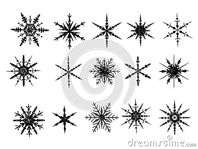 Frosted Snowflake Elements 2 Vector Illustration