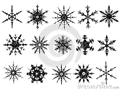 Frosted Snowflake Elements 3 Vector Illustration