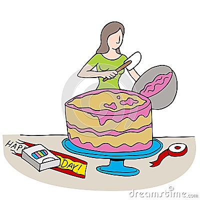 Frosting Cake Vector Illustration