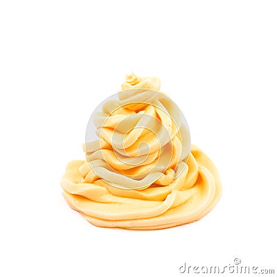 Frosting cream swirl isolated Stock Photo