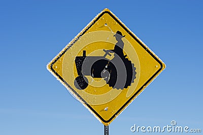 Frosty Farmer Sign Stock Photo