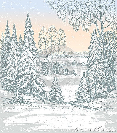 Frosty morning Vector Illustration