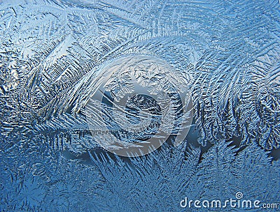 Frosty pattern on pane Stock Photo