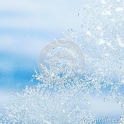 Frosty plane window Stock Photo