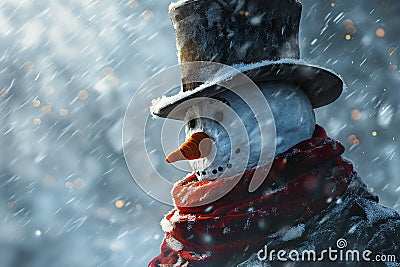 Frosty's Woods: A Winter Wonderland Closeup Portrait Stock Photo