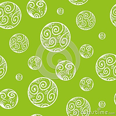 Frosty seamless pattern background with circles, curls and elements Vector Illustration