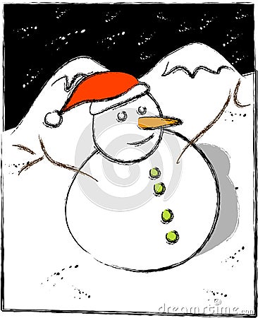 A frosty snowman Stock Photo