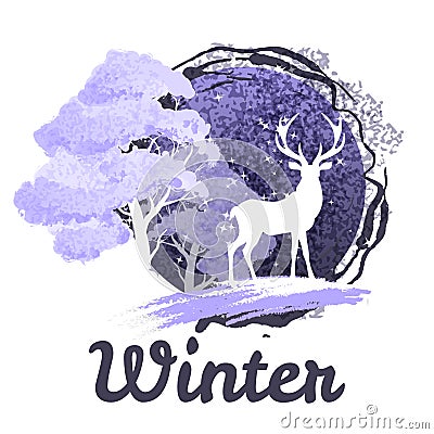 Frosty winter background Vector Illustration