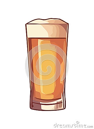 Frothy drink in glass, symbol of celebration Vector Illustration