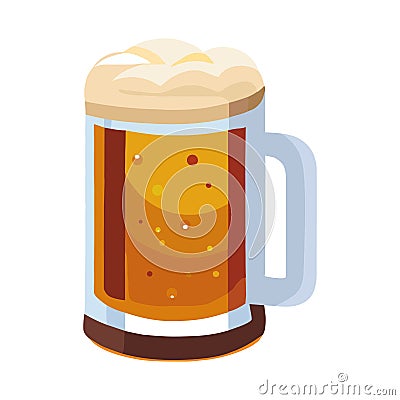 Frothy drink symbolizes celebration in beer brewery Vector Illustration
