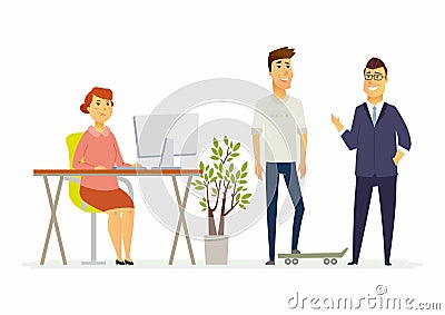 Frowned woman in the office - modern cartoon people characters illustration Vector Illustration