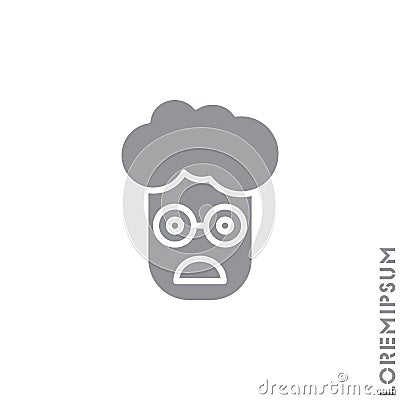 Frowning with open mouth emoji vector boy, man icon. frowning with open mouth emoji icon, vector simple element illustration Vector Illustration