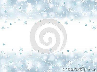 Frozen winter aqua blue snowflake party background with blank space Stock Photo