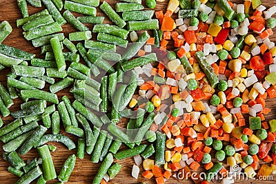 Frozen asparagus and vegetables for cooking Stock Photo