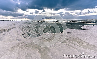 Frozen Baltic seacoast Stock Photo