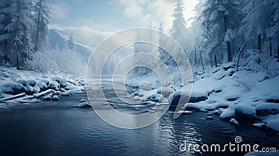 Frozen Beauty: Winter Wonderland Stock Photo