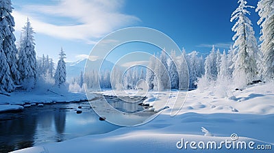 Frozen Beauty: Winter Wonderland Stock Photo