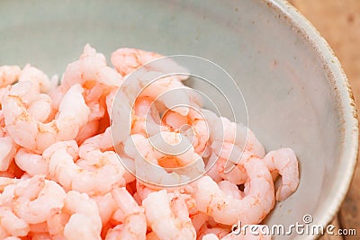 Frozen boild prawns Stock Photo