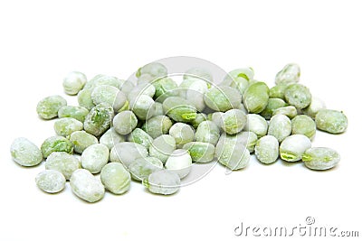 Frozen broad beans Stock Photo