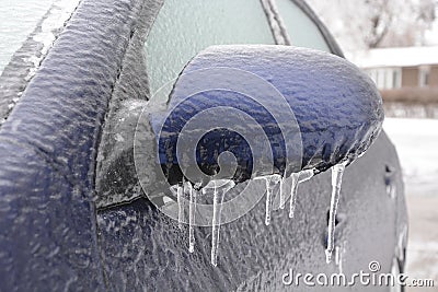 Frozen Car Stock Photo
