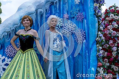 Disney World Orlando Florida Magic Kingdom parade frozen Editorial Stock Photo