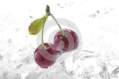 Frozen cherries Stock Photo