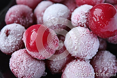 Frozen cherries Stock Photo