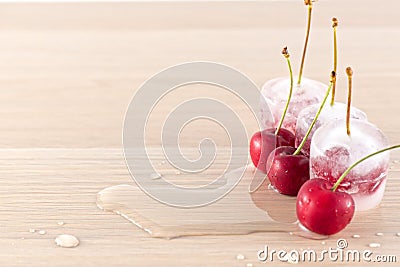 Frozen cherries Stock Photo
