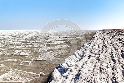 Frozen Azov, Ukraine Stock Photo