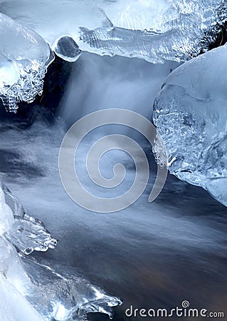 Frozen creek Stock Photo