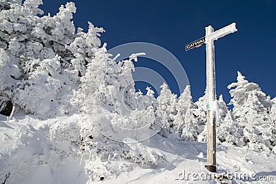 Frozen Cross Stock Photo