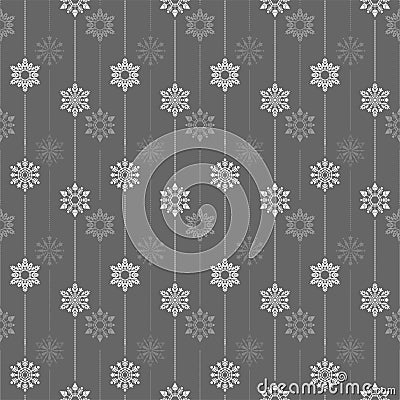 frozen crystal Snowflake basic vertical line seamless pattern texture background in deep gray tone Stock Photo