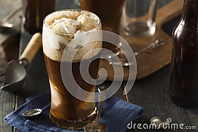 Frozen Dark Stout Beer Float Stock Photo