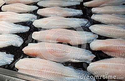 Frozen Dory Fish Fillets Stock Photo