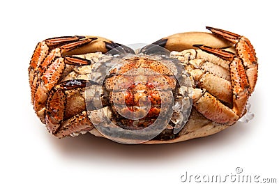 Frozen edible brown crab Stock Photo