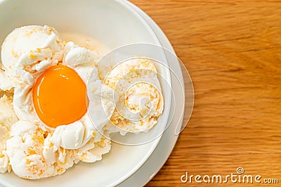 frozen eggs ice-cream Stock Photo